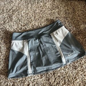 Nike Gray and White Skater Mini Skirt Athletic Style